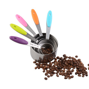 10-Piece Stainless Steel <b>Measuring</b> Cup Spoon Set Silicone Handle for Milk Powder Baking <b>Tools</b> for Home Kitchen Use for Foods - Product Image 2