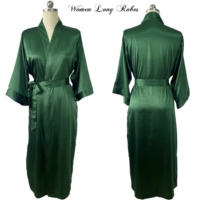 Robes longues de luxe en satin de soie pour femmes, manches trois quarts, peignoir de spa pour mariage, robes de mariée et de demoiselles d'honneur, vêtements de nuit