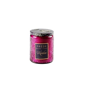Vela perfumada de vidrio pequeño en relieve púrpura de 250ML - Product Image 5
