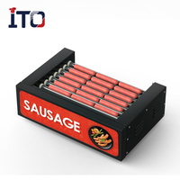 Machine à hot-dog haute efficacité, rouleau de gril pour hot-dog avec chauffe-chignon
