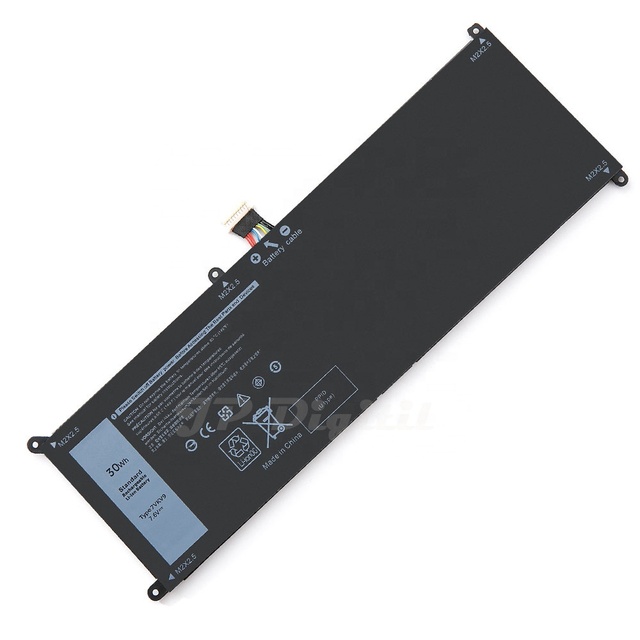High Quality 7.6V/30Wh Li-Ion Black Laptop Replacement Battery 7VKV9 XPS 12 9250/Latitude 12 7275 Series One Year Warranty Stock