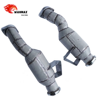 Downpipe Knalpot Performa Tinggi Dengan Pelindung Panas untuk Mercedes Benz AMG W205 3.0L V6 2015-2023 Katalis 200 Sel