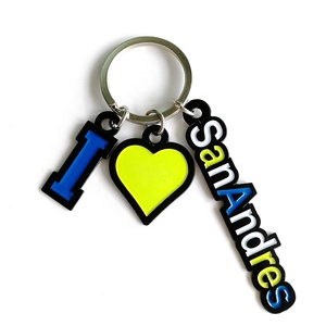 Porte-clés personnalisé San Andres Colombie, porte-clés en émail souple avec nom de ville et lettre, souvenir de voyage, cadeau. - Product Image 1