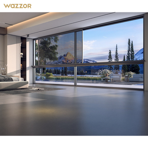 Janela de Vidro Deslizante Sem Moldura Wazzor, Tamanho Personalizado, Perfil de Alumínio Ultra-Fino com Vidro Temperado para Uso em Projetos - Product Image 2