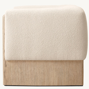 Fauteuil <span class=keywords><strong>de</strong></span> salon Rhoohill <span class=keywords><strong>de</strong></span> style américain moderne et luxueux, fauteuil individuel en chêne blanc, fauteuil lounge avec structure en bois massif - Product Image 6