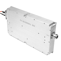 Module d'alimentation RF large bande HKTX 300-2000MHz 50W / Amplificateur de signal de puissance à fréquence personnalisable Gain 47dB 28V-32V en aluminium pour drone FPV