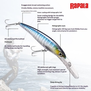 <span class=keywords><strong>Señuelo</strong></span> de Pesca <span class=keywords><strong>RAPALA</strong></span> Trolling Mino XRMAG Deep Sea Ranger X-Sea, Cebo Artificial Duro de Boca Ancha, 6m 9m 12m - Product Image 5