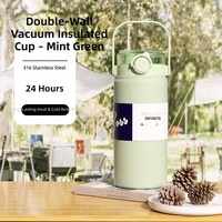 Gobelet isotherme portable moderne Alibaba en acier inoxydable 316 à double compartiment, grande capacité, avec couvercle et paille, maintien thermique 12-24 heures