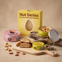 Boîte d'emballage pour dattes biologiques, noix et confiseries, avec impression couleur, durable, pour cadeaux de chocolat et collations Happy Hour