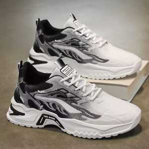 Chaussures décontractées pour hommes, style skate et course, avec maille respirante, semelle épaisse en EVA, chaussures de papa pour la marche - Product Image 1