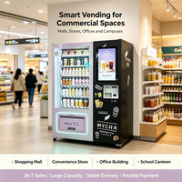 Mesin Penjual Otomatis Boba Tea, Kopi, dan Jus dengan Dispenser Gelas, Minuman Dingin Segar untuk Mal dan Kampus