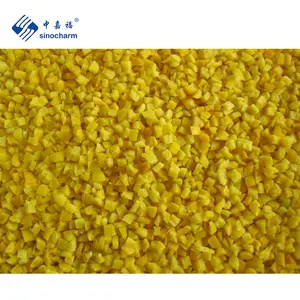 Sinocharm BRC A diakui rasa baik IQF Pepper Cube 1cm 10kg jumlah besar beku kuning manis bel lada Chunks