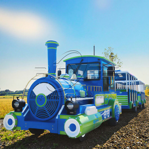 Trenino Elettrico Turistico Senza Binari Buyee BY-LTT58 da 58 Posti, 20km/<span class=keywords><strong>h</strong></span>, per Parchi Divertimento e Centri Commerciali, in Acciaio - Product Image 6