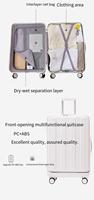 Avec stock Multifonctionnel Abs PC Bagages avant ouvert Hardside Trolley Case Sacs de voyage Ensembles de valises avec porte-gobelet