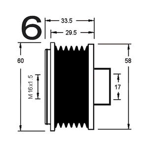 Dispositif de roue libre d'alternateur compatible avec RENAULT CLIO II 1.5 dCi (B/CB08) Diesel (KW : 60, HP : 82) de 06-2001 à - Product Image 3