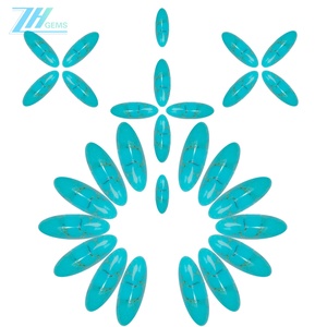 Turquoise naturelle de couleur bleue, forme ovale, taille 7*20mm, poids 2g, cabochon pour la fabrication de colliers ou de bagues, comme cadeau pour la famille, à usage multiple - Product Image 6