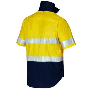 Camicia di sicurezza bicolore a manica corta ad alta visibilità e lavoro industriale all'aperto Upf50 + asciugatura rapida traspirante - Product Image 2