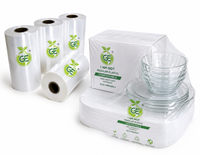 Rouleau de film étirable écologique transparent, film d'emballage biodégradable, résistant aux perforations, rouleau thermosensible