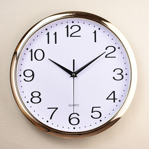 12-Inch Plastic Electroplated Quartz Wall <strong>Clock</strong> Luminous Feature for Bedroom Living Room <strong>Office</strong> Public Spaces-Custom Logo <strong>Clock</strong> - Product Image 1