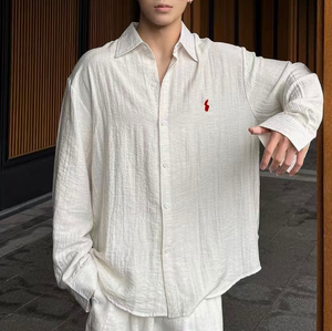 Ensemble 2 pièces rétro personnalisé pour <span class=keywords><strong>femme</strong></span> Ralf, <span class=keywords><strong>pantalon</strong></span> long ample taille haute et chemise en coton et lin pour Laurla, grandes tailles - Product Image 4