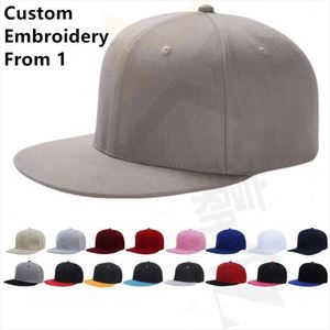 Custom Logo 3D Embroidery Print Flat Brim <b>Plain</b> Blank 6 Panel Unstructured Snapback <b>Caps</b> Fitted Baseball Hat - Product Image 1