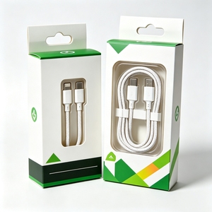 High Quality 350gsm White Paper Packaging 3C Electronic Boxes with Transparent <b>Window</b> Type-C USB Cable Packing Box - Product Image 2