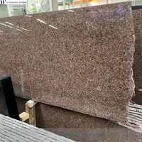 Dalles de granit brun moderne poli pour cuisine Carreaux supérieurs Revêtement de sol Évier de cuisine Surface aiguisée Plaque Plan de travail Escaliers Salle de bain