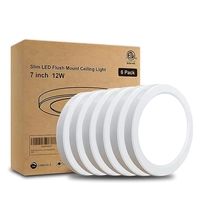 Panneaux lumineux LED ultra-minces ronds pour plafond et mur, design moderne, homologués ETL, 5/7/9/11 pouces