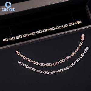 GRA Certificated Moissanite Solid 925 Sterling Silver Gold Plated Iced Out Unisex Hip Hop <b>Infinity</b> VVS Moissanite <b>Bracelet</b> - Product Image 3