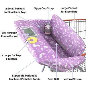 Cubierta de carrito de compras Diseño <span class=keywords><strong>universal</strong></span> 2 en 1 Cubierta de arnés de <span class=keywords><strong>silla</strong></span> alta portátil para bebé Cubierta de carrito de compras plegable para bebé - Product Image 2
