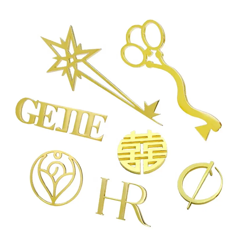 OEM Metall angepasst Logo Mode Schmuck Namensschild Sicherheits nadel Gold Silber Brief Brosche Pin Abzeichen
