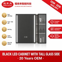 Fullkenlight Armoire de Salle de Bain Intelligente à LED Personnalisable avec Capteur Tactile, Miroir et Rangement pour Médicaments, Fixation Murale