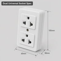 Multiprise mobile durable à trois couleurs et deux prises (220V/110V/125V) pour l'Asie du Sud-Est, Thaïlande