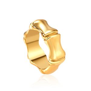 Anillo de Dedo de Acero Inoxidable Hipoalergénico con Baño de Oro de 18K, Diseño Moderno 2025, Anillo Grueso Especial para Mujer - Product Image 1