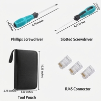 Kit de Herramientas de Redes, Juego de Pelacables Ethernet, Probador de Cables LAN, Reparación RJ45, Alicates de Crimpado Manual 110, Comunicación por Computadora