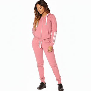 ชุดวอร์มฤดูหนาวสำหรับผู้หญิง เสื้อครอปท็อป ชุดวอร์ม 2 ชิ้น ชุดออกกำลังกายประดับเพชร ชุดวอร์มกำมะหยี่สำหรับผู้หญิง - Product Image 1