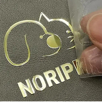 Impression par transfert de verre Étiquette en métal transparente Film déchirable Logo de marque publicitaire Autocollants en cristal de transfert UV auto-adhésifs