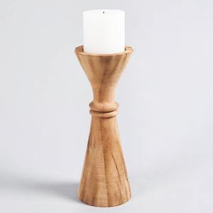 Soporte de pilar de vela de madera de mango de Venta caliente para centros de mesa de jardín decoración de boda portavelas de madera - Product Image 1