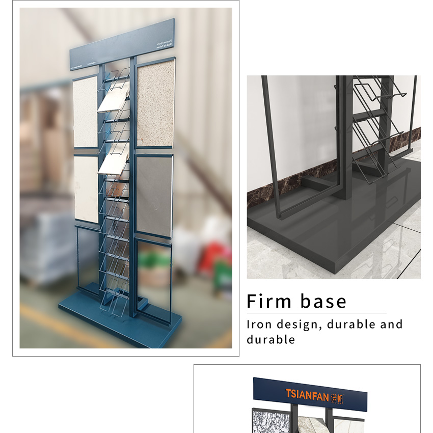 Tsianfan Metal Display Stands Marble Factory Ceramic Floors Sample Floor Standing Tower Tiles Granite Quartz Stone Display Rack