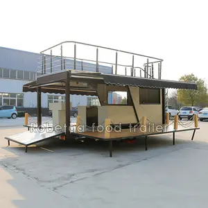 Robetaa设备齐全的食品卡车2层移动厨房快餐拖车咖啡厅集装箱酒吧