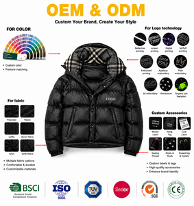 Giacca Puffer con Cappuccio da Uomo, Personalizzabile OEM, Foderata a Quadri, Invernale, Casual, per Esterni, Trendy, Vestibilità Ampia, Vendita all'Ingrosso - Product Image 4