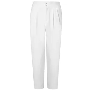 Custom Suit Formal Pants for Womens <strong>Cropped</strong> <strong>Trousers</strong> for Female Elastic Waist Woman <strong>White</strong> Office <strong>Cropped</strong> Pants - Product Image 1