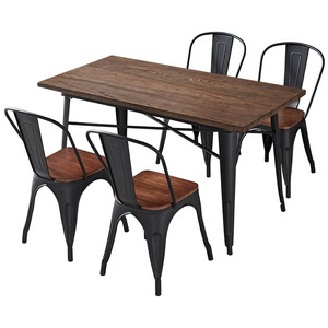 Metal de madera <span class=keywords><strong>VIP</strong></span> restaurante al aire libre vestíbulo del hotel restaurante comercial mesa y silla y mesa para restaurantes - Product Image 2