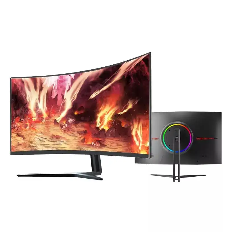 จอ4K แบบไร้ขอบจอ32นิ้วแบบโค้งจอแอลซีดีสำหรับนักเล่นเกมพีซี2K 2800R จอเล่นเกม LED 165Hz