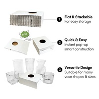 Boîte de livraison de fleurs en carton recyclé personnalisée, réutilisable, robuste, pour vase, boîte d'expédition en carton ondulé pour fleuriste