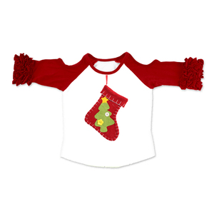 Milk Silk Girls Summer Cold Shoulder Ruffle Long Sleeve Raglan Tee <b>Kids</b> Casual Knitted Print T-Shirt - Product Image 1