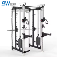 Bw Smith Machine, Station de fitness multifonction avec poulie arrière, support pour demi-squat et rack pour squat complet