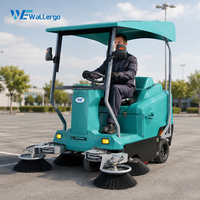 Balayeuse industrielle à grande échelle Wallergo BC175, balayeuse de rue électrique à brosse, réservoir d'eau de 80 L, puissance élevée de 3000 W
