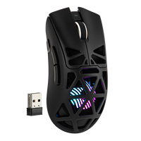 Ratón para Juegos Recargable AULA SC620 con Diseño Ligero de Panal de Abeja para una Comodidad Transpirable y Conectividad Trimodal