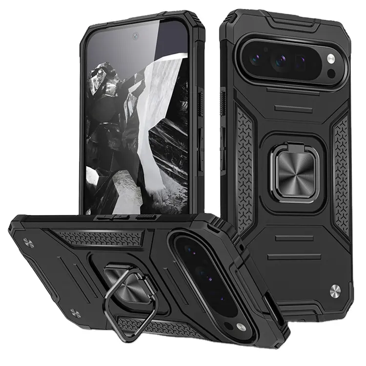 Armor Fall Down Resistant Factory Price Case For Google Pixel 9 Pro/8/7a 360 Degree Rotate Ring Holder Cool Style Phone Cover